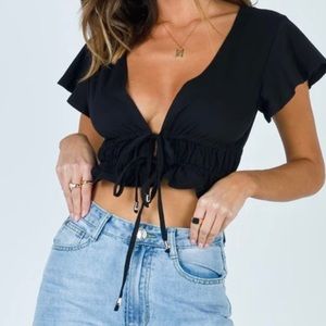 Princess Polly Black Top, US 4